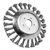 Unkrautbürste Freischneider, Wildkrautbürste für Motorsense, 6' Profi Unkrautbürste für Rasentrimmer, 25 mm Bohrung Stahlbürste für Rasenmäher Bürste, Entfernung von Unkraut und Moos(6 Zoll)