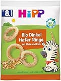 HiPP Bio Knabberprodukte Bio-Dinkel-Hafer Ringe, 7er Pack (7 x 30 g)