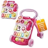 VTech Baby Spiel- und Laufwagen I Interaktive Laufhilfe mit Licht Musik & abnehmbarem Spielboard I Lerncenter mit Klaviertasten & Formen I Bremse & Lautstärke regelbar I Kinder 12–36 Monate
