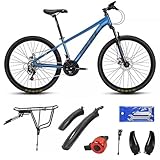 WXHJM 24 Zoll Mountainbike, 24 Geschwindigkeiten, MTB Fahrrad, Aluminium Rahmen, Hardtail MTB mit Schutzblech, für Radsportbegeisterte C-24 In,24 Speed