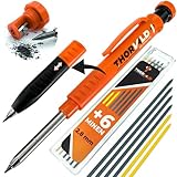 THORVALD Robuster Tieflochmarker Bleistift (+ 7 Minen, Spitzer und Schreibgriff) Druckbleistift Set fur Handwerker - Perfekt für Holz, Metall und Beton
