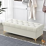 Fußhocker mit Stauraum, Samt, gepolstert, Bett-Endbank, Schlafzimmer-Aufbewahrung, Fußhocker, Bank für Wohnzimmer