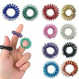 10 Stück Akupressur Ring Set, Massageringe Für Finger, Akupressur Ring Set für Stress Reduzierstück und Förderung der Durchblutung Akkupressurringe