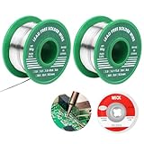 JOLIGAEA Lötzinn, 2 Stück Lötdraht Bleifrei Rolle, Bleifreies Lot mit Kolophonium Kern, Lötzinn Lötdraht Set für Reparatur für Reparatur Elektrolöten Heimwerken (1/0,8mm, 50g)