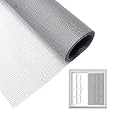 Fliegengitter Fenster Grau 250x120cm – Katzenfest, Fiberglas Insektenschutz Meterware, DIY Fliegennetz Ersatz für Balkontür & Dachfenster, Pollengitternetz, Stabiles Fenster Insektenschutz Netz