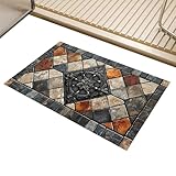 Fierudeng Retro Teppiche für das Wohnzimmer - Eingangs Fußmatte,51x81 cm Rutschfester Weicher Teppich geeignet für Wohnzimmer Arbeitszimmer Balkon Gewerberaum Küche Eingangsbereich