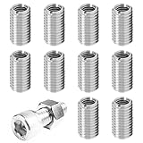 10 Stück Gewindeeinsatz,Einschraubmutter,Gewindehülsen,Helicoil m10,Edelstahl Gewindehülse,Gewindeeinsätze,Threaded Inserts Repair,Stehbolzen m8,Einschlagmuttern,Gewindereparatursatz(M8 auf M10-12mm)