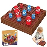 SKJJL Tic Tac Toe Spiel, Lustig Tic tac Toe Spiel Big Eat Small, Lernbrettspiel Spielzeug, Solitaire Brettspiel Klein, Interaktives Tischspiele mit Aufbewahrungsbox für Eltern Kinder Lernspielzeug