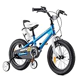 RoyalBaby Kinderfahrrad Mädchen Junge Freestyle BMX Fahrrad Kids Kinderfahrrad 14 Zoll Blau