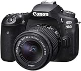 Canon EOS 90D Spiegelreflexkamera Gehäuse - mit Objektiv EF-S 18-55mm F3.5-5.6 IS STM (32,5 MP, 7,7 cm (3 Zoll) Vari-Angle Touch LCD Display , APS-C Sensor, 4K, Full-HD, WLAN, Bluetooth), schwarz