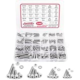 JatilEr 240pcs M3 M4 M5 M6 Zylinderschrauben mit Innensechskant Schrauben Set, A2-70 Sechskantschrauben 304 Edelstahl Sechskopf Fahrrad Schrauben Muttern und Unterlegscheiben Metrisch Gewindeschrauben