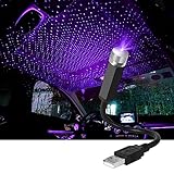 URAQT LED Auto Decke Starlight,Einstellbar Auto Innen Atmosphäre Licht Mehrere Modi Plug and Play USB Mini Auto Decke Starlight Projection LED-Licht Universal für Auto Zuhause Party (Lila-blau)