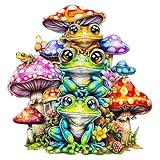 Holzpuzzle Erwachsene, 260 Teile Frosch Holz Puzzle Erwachsene, 34x32.7cm Wooden Puzzle, Unregelmäßige Einzigartige Puzzle, Holzpuzzle Tierform, Holz Puzzle Mit Geschenkbox Aus Holz