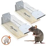 RAPIZZ Rattenfalle Lebend 2 Stück Groß - 30cm Länge Inkl. Sicherheitshandschuhe & Expertentipps I Ratten Lebendfalle Ratte lebende Rattenfallen Lebendfallen I Auch ideal als Mäusefalle Mausefalle