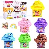 ToysButty Fluffy Shleim Kinder Selber Machen Set 6 Farben Butter Slime Kit, Geschenk Mädchen Jungen Spielzeug, Cake Charms Enhalten Duftenden Putty (Rainbow Edition)