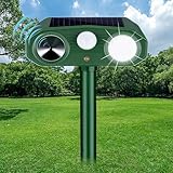 Katzenschreck Ultraschall Abwehr, Solar Tiervertreiber IP54 Wasserdicht Katzenabwehr mit Bewegungssensor und Blinklicht, 3 Modi Marderschreck Hundeschreck Tierschreck für Katzen, Hunde, Wildtiere