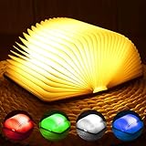 LED Buch Licht Faltbare Buchlampe LED Dekorative 6 Farbmodi Stimmungsbeleuchtung USB aufladbare in Buch Form Nachtlicht Nachttischlampe für Kinder, Freundin, Geschenk, Eltern Home Decor