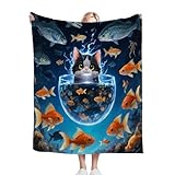 Gumntun Kuscheldecke Flauschige 180x200 cm 3D-Tierkatze FüR Kinder, Decke mit Weichem Anti-Pilling-Flanell, Unschlagbar Weich Plüsch Wohndecke für Erwachsene und Kinder zum Geschenke_B7871