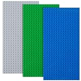 HOTUT Bauplatte Kompatibel mit Meisten Marken, 3 Platten-Set Classic Grundplatte 12.9 * 25.6 cm, Konstruktionsspielzeug für Kinder,Kreatives Lernspielzeug