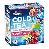 Meßmer Cold Tea Trinkpause Traube | Früchtetee natürlich aromatisiert, Trauben-Geschmack | Limited Edition | für kalten Aufguss | ohne Zuckerzusatz | 14 Pyramidenbeutel