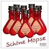 KRUGMANNS 'SCHÖNE MÖPSE' Ananas-Kokos-Sahnelikör 8 x 20 ml - 160 ml -15% Vol. Herzförmiges Formfläschchen.