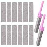 Ziyonix 12 Stück Bimsstein Toilette mit 2 Griff Bimsstein Toilettenreiniger Urinsteinentferner Bimsstein Reinigung Stein Natur Bimsstein Putzstein für Toilette Bad Küche Schwimmbäder