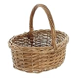 FRANK FLECHTWAREN Bügelkorb Zopfmuster 35 x 25 x 15 cm Aufbewahrungskorb Vollweide naturfarben rechteckig handgeflochten Zopfrand dekorativer Flechtkorb