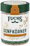 Fuchs Gewürze - Senfkörner ganz - Gewürz zum Einlegen von Gurken oder zum Zubereiten von Rubs - natürliche Zutaten - 70 g in wiederverwendbarer, recyclebarer Dose