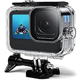 OKFUN Wasserdichtes Gehäuse Gehäuse für GoPro Hero 12/11/10/9 Schwarz Klar Kunststoff Unterwasserkameragehäuse Wasserdicht Schnorcheln Tauchen Surfen
