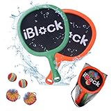 Smartwo Kinder Schläger Set, Outdoor Ballspiele für Jungen Mädchen, leichte Badminton Tennisschläger für Anfänger, Pool Strandspiele Gartenspiele für Kinder Draußen, Orange & Grün