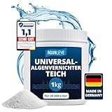 AGUALEVE® Universal-Algenvernichter Teich 1kg *NEU* | extrem effektiv gegen Teichalgen (alle Algenarten) | perfekt für Fischteiche | Qualität Made in Germany | für 20.000 Liter Teichwasser | Note 1,1