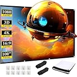 Leinwand Beamer 100 Zoll | 16:9 HD Faltbare Beamer Leinwand Outdoor | Dickerer, Lichtdichterer Projektor Leinwände | Knitterfrei und Leicht zu Tragen - Besonders Geeignet für Outdoor, Camping, Zuhause