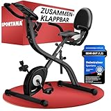 SPORTANA® Heimtrainer Fahrrad EAGLE 3-3in1 Ausdauer Ergometer - Klappbar - LCD Display - Höhenverstellbar - inkl. Fitnessbänder - Hometrainer, Fitnessbike, Workout Bike, Trimmrad, Indoor Bike