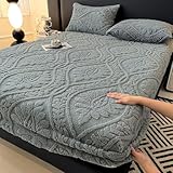 JIANINGHOME Biber Spannbetttuch 50x75cm Fleece Spannbetttuch warm, kuschelig mit Kristallsamt