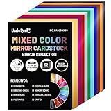 A4 Mixed Color Mirror Cardstock Paper, 60 Blatt 10 Colors 250gsm/92Ib Metallic Reflektierendes Papier für Handwerk DIY Projekte Kartenherstellung UAP19MX60