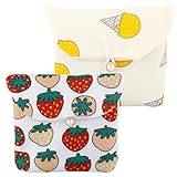 cobee Sanitary Napkin Storage Bags, 2pcs Pad Holder Period Pouch Portable Menstrual Pouch Cute Pattern Sanitary Storage