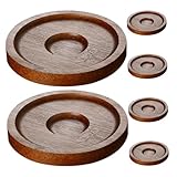 MAGICLULU 6 Stück Untersetzer Schutz Isolierung rustikal Party drehbar Küchenwerkzeug Schreibtischzubehör Runde Untertasse hölzern