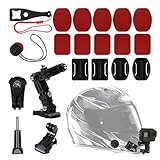 QUOTRE Kamera Helm Halterung Zubehör Kit Motorradhelm Action-Kameras Chin Swivel 3-Wege-Drehlager Rotationsmontage-Kit, Helmhalterungsset Erweiterungsarm kompatibel mit Insta 360 GoPro Hero