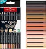 Faber-Castell 116414 Black Edition Buntstifte Hauttöne 12er Box, Lebendige Buntstifte, Bruchsichere Kunststifte mit ergonomischem Griff, Malstifte für helles und dunkles Papier