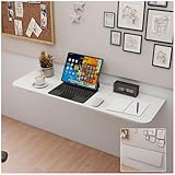 uyoyous Klapptisch Wand 120x40×2cm Wandklapptisch Wandmontage Wandtisch Klappbar Wandtisch Esstisch Ausziehbar Wandschreibtisch für Waschküche, Küche, Büro, Balkon, Laptop