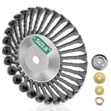 TGNISI Unkrautbürste für Freischneider – 25,4 mm Bohrung, Stahlbürste, Wildkrautbürste, Ersatztrimmaufsatz für Rasenmäher, effiziente Entfernung von Unkraut und Moos (8 Zoll)