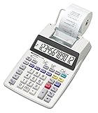 SHARP Druckender Tischrechner EL-1750V (großes 12-stelliges LC Display, schwarz rote Druckfarben) Weiß