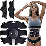 Retoo EMS Bauchmuskeltrainer Bauchtrainer, Elektrische Muskelstimulation, Muskelstimulator, Trainingsgerät für Herren Damen zum Muskelaufbau, Bauchmuskel Trainingsmaschine, 6 Modi, Bauch, Arm, Bein