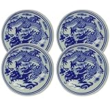 SHINEOFI 4 Stück Pack Chinesische Kalligrafie Stempelkissen aus Keramik mit Roter Tuschepaste 6cm Ø Langlebig und Glatt für Kunst Malerei und Siegelgebrauch