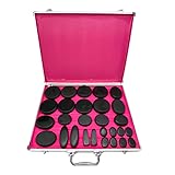 NEWFUN Hot Stone Massage Set, 28Stück Heiße Massagesteine aus Basalt, Tragbare Massagesteine mit Heizung, Geeignet für den Heimgebrauch, Ideal für Spa, Massagetherapie, Entspannung