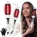 STYLPRO Thermobürste mit roten und nahen Infrarot-LEDs - 58 NIR + 84 rote LEDs, keramischer Zylinder, regulierbare Hitze, leichte Blowout- und Lockenbürste für alle Haartypen
