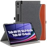 ZtotopCases Hülle für Samsung Galaxy Tab S9 FE 10.9 Zoll/ S9 11 Zoll 2023,Premium PU Leder Business Stand Folio Cover mit Auto Schlafen/Wachen für Samsung Galaxy Tab S9 FE/ S9 2023, Denim Schwarz