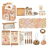 Niedliche stationäre | Capybara Stifte Sticky Notes Stationeries | Rucksackanhänger, Tieraufkleber, Schreibtischverzierung, Lernbedarf der Schüler für & Mädchen