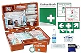 Erste-Hilfe-Koffer M2 für Betriebe nach aktueller DIN/EN 13157 -Paket 1- von HM-Arbeitsmedizin mit Beatmungshilfe, Verbandbuch & Hygiene-Ausstattung + Folienaufkleber