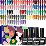 JODSONE 36-teiliges Gel-Nagellack-Set, 32 Farben, Gel-Nagellack-Set, Basislack, glänzend, matt und glitzernder Decklack, Nagellack-Set, Grün, Blau, Rot, Rosa, Kollektion, Geschenke für Frauen